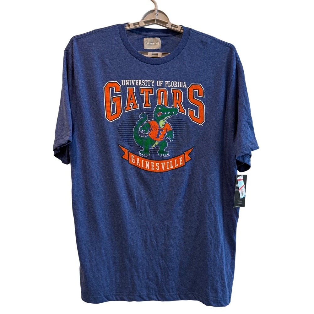 Captivating University of Florida Gators Gainesville Blue Heather Tee Mens 2XL - Picture 2 of 7